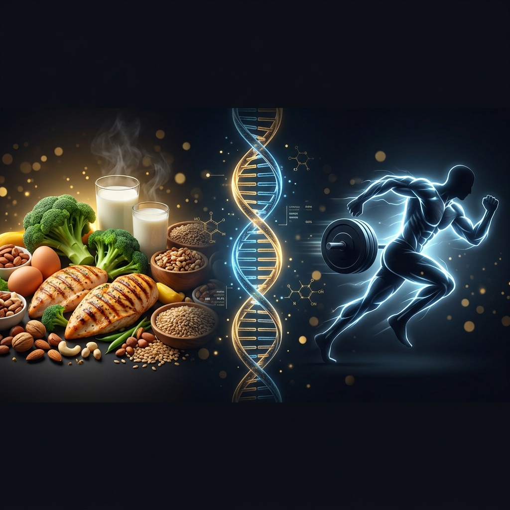 Genetics, Nutrition, and Sports abstract representation