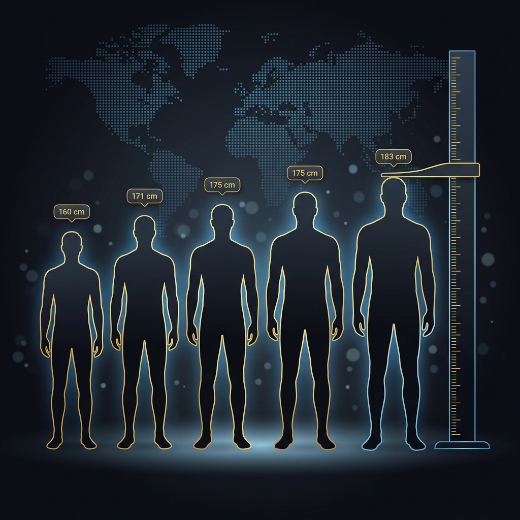 Abstract visualization of global men's heights