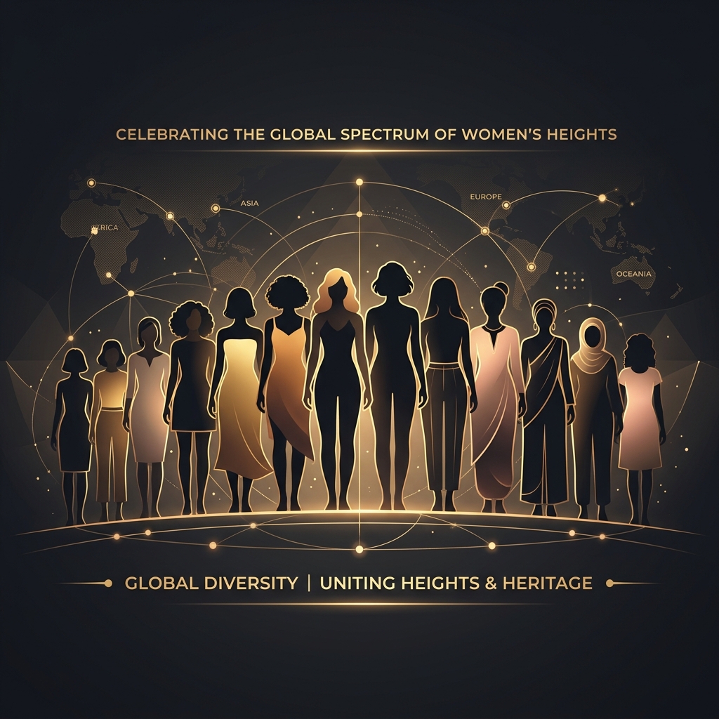 Abstract visualization of global women's heights